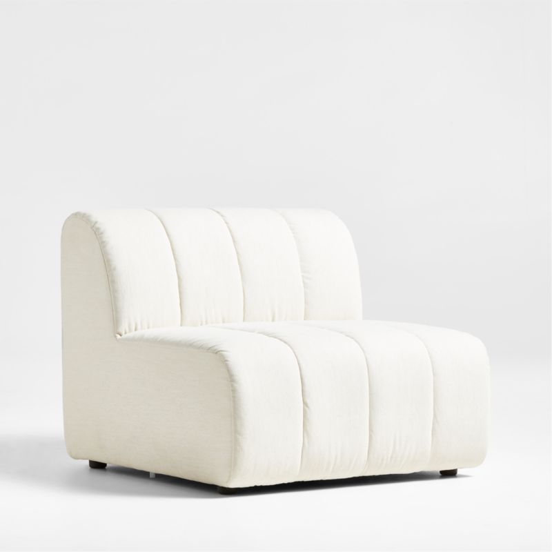 Jade Heathered Ivory Armless Upholstered Sectional Sofa - Image 1