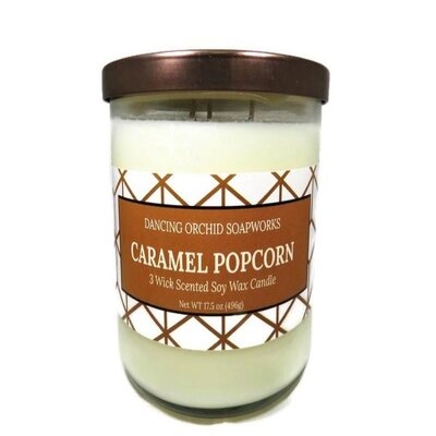 Soy Wax Caramel Popcorn Scented Jar Candle - Image 0