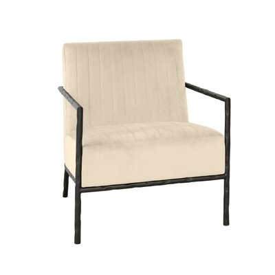 Peacham Velvet Arm Chair, Ivory - Image 0