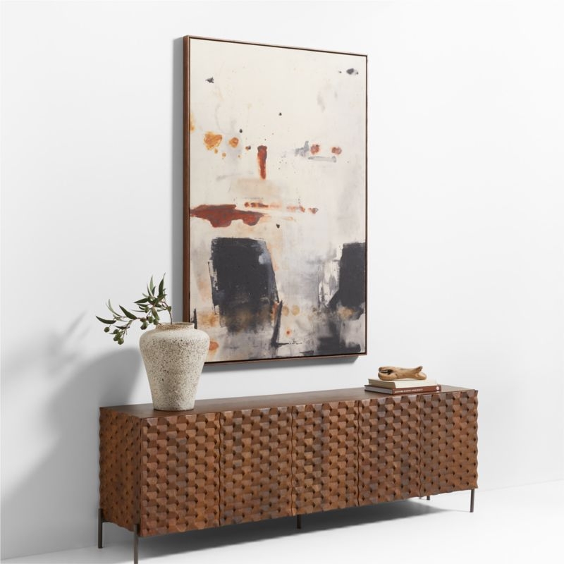 "Dissemblance I" Framed Beige Wall Art Print 45.25"x66.25" - Image 3