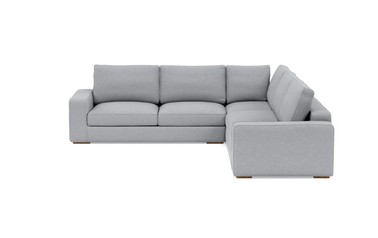 Ainsley Corner Sectional with Grey Gris Fabric, standard down blend cushions, and Natural Oak legs - Image 0