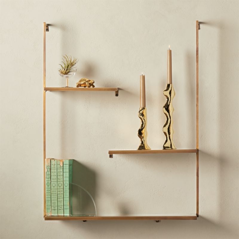 Spirit Brass Floating Ladder Shelf - Image 1