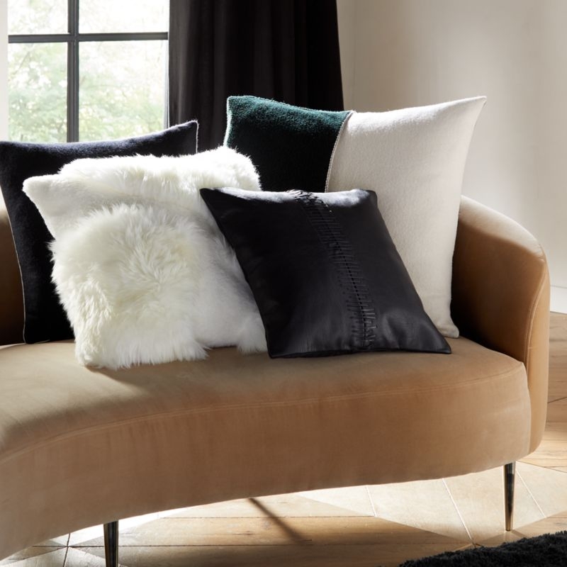 Connect White Sheepskin Fur Throw Pillow with Feather-Down Insert 20"x20" - Image 5
