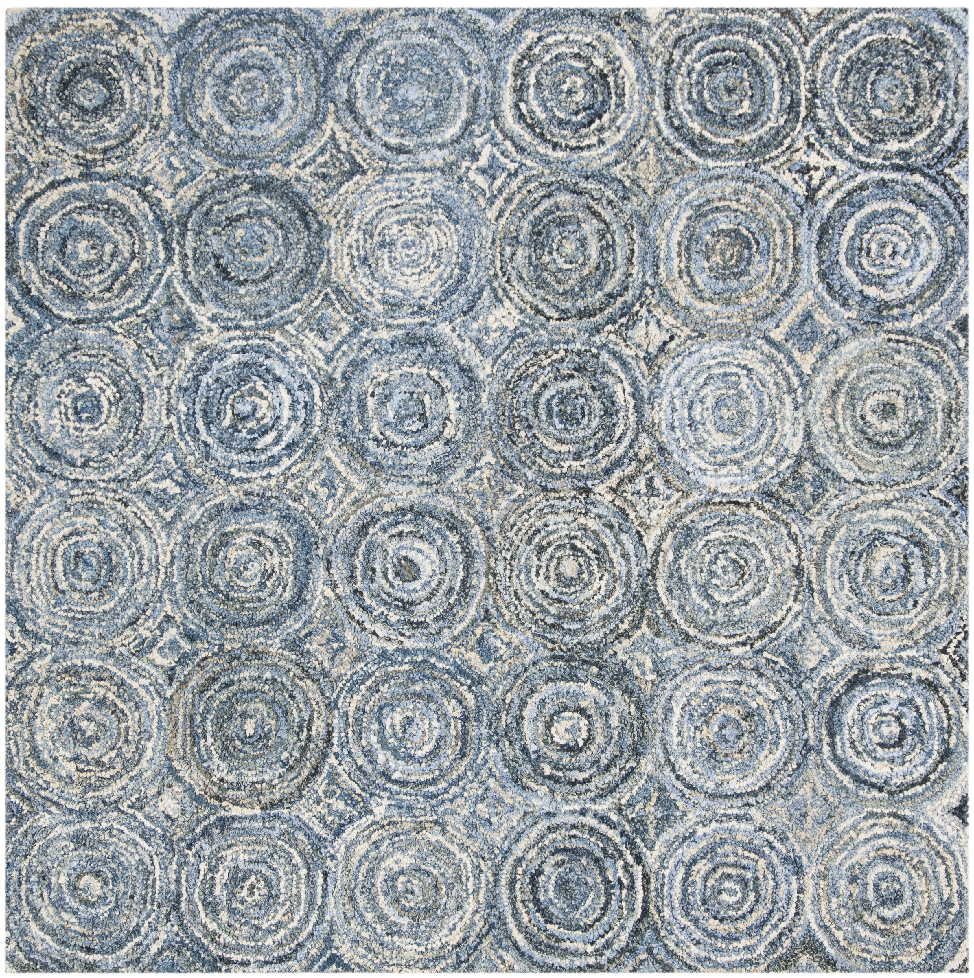 Arlo Home Hand Tufted Area Rug, NAN214A, Blue,  6' X 6' Square - Image 0