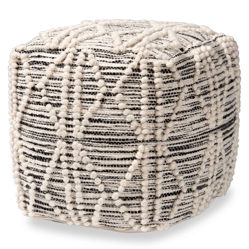 Gamboa 15.7'' Wide Square Geometric Pouf Ottoman - Image 3