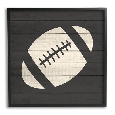 Football Shape Sports Planked Country Pattern Wall Plaque Art By Kim Allen - Image 0