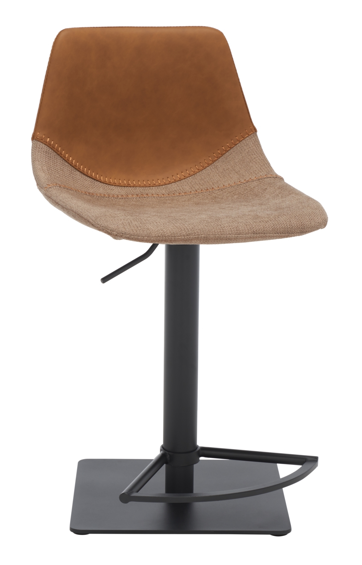 Rylen Gas Lift Bar Stool - Cognac / Black - Safavieh - Image 6