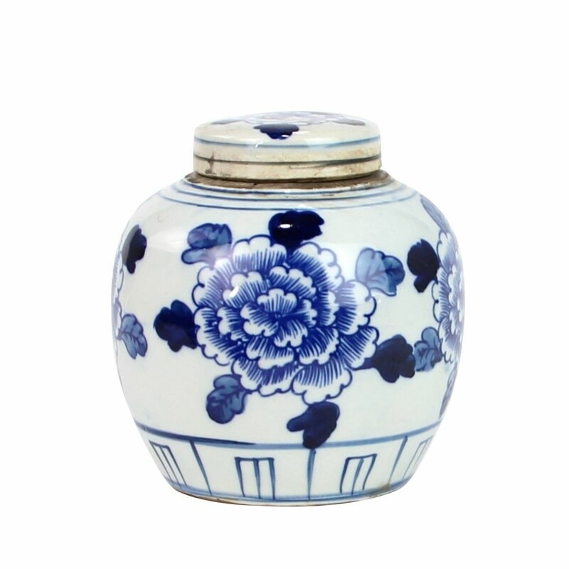 Legend of Asia Blue/White 6"" Indoor / Outdoor Porcelain Ginger Jar - Image 0