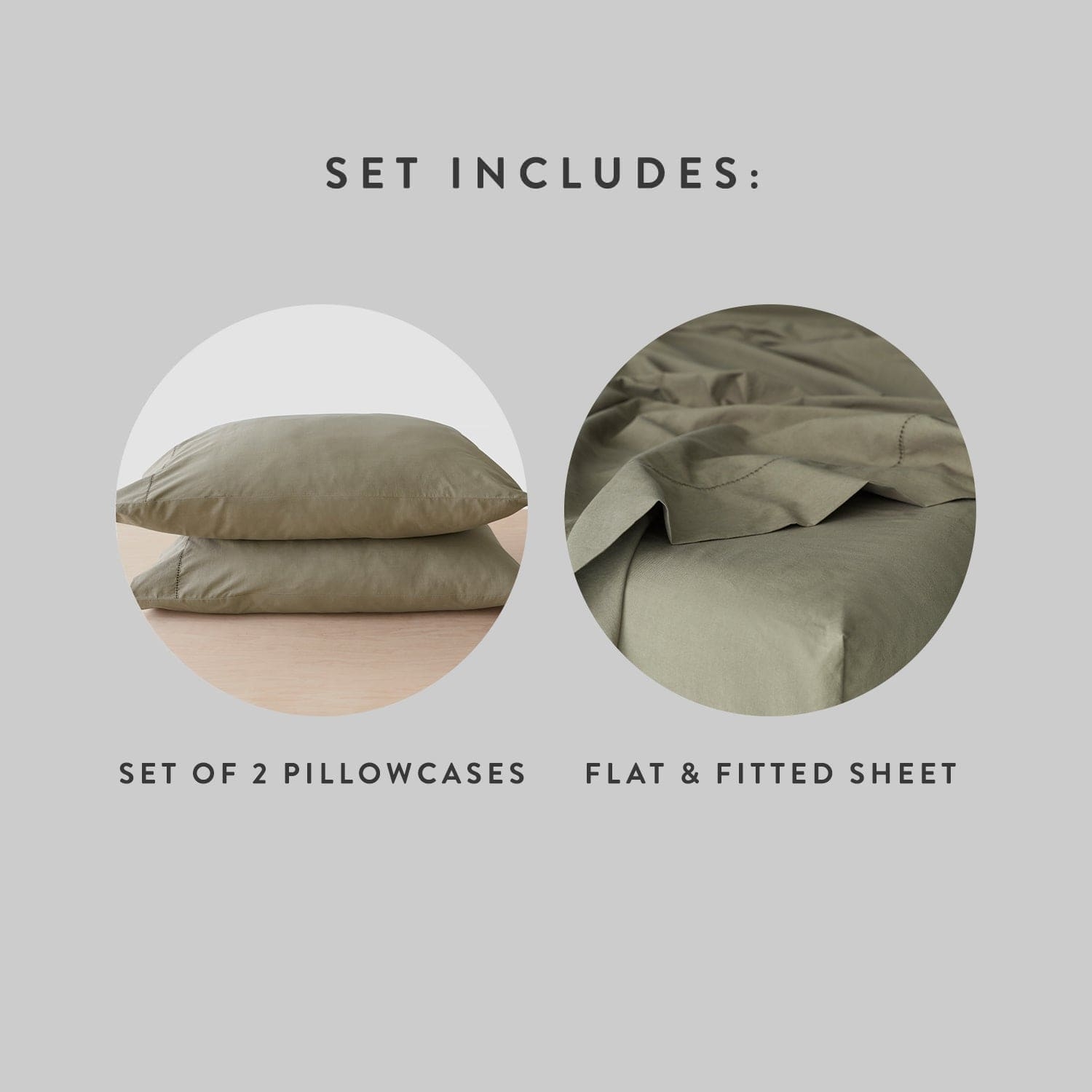 The Citizenry Organic Stonewashed Percale Bed Sheet Set | California King | Olive - Image 10