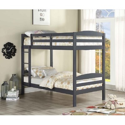 Twin/Twin Grey Bunk Bed, Includes Mattress Support. Single 39'' - Image 0