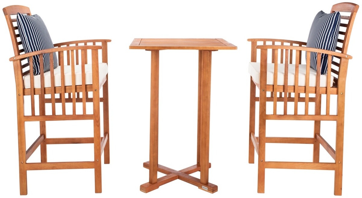 Pate 3 Pc Bar Height Bistro Set - Natural/Bge + Thn Stp P - Safavieh - Image 5