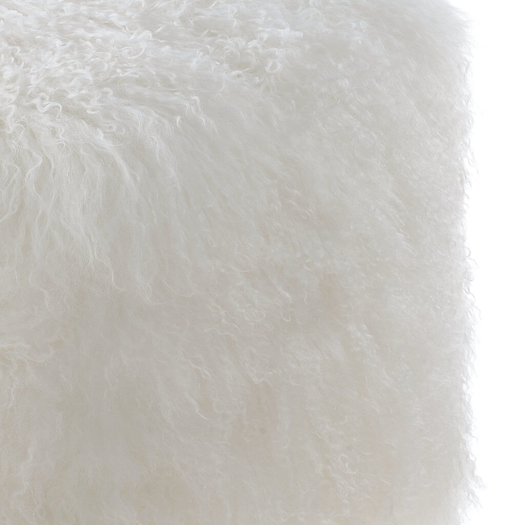 Tibetan Sheep White Pouf - Image 1