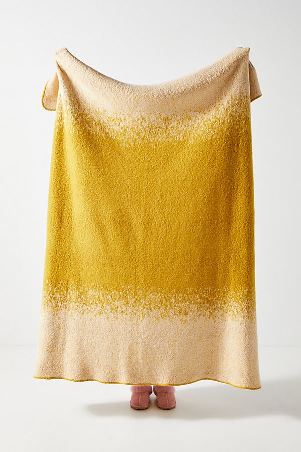 Emilie Ombre Throw Blanket By Anthropologie in Ochre - Image 0