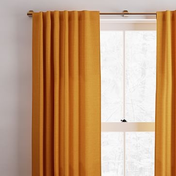 Solid European Flax Linen Curtain, Dark Amber, 48"x84" - Image 3