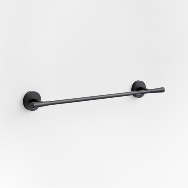 Tapered Matte Black Bath Towel Bar 18" - Image 0