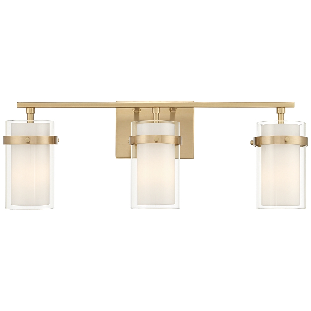 Possini Euro Lucia 22" Wide Soft Gold 3-Light Bath Light - Image 0