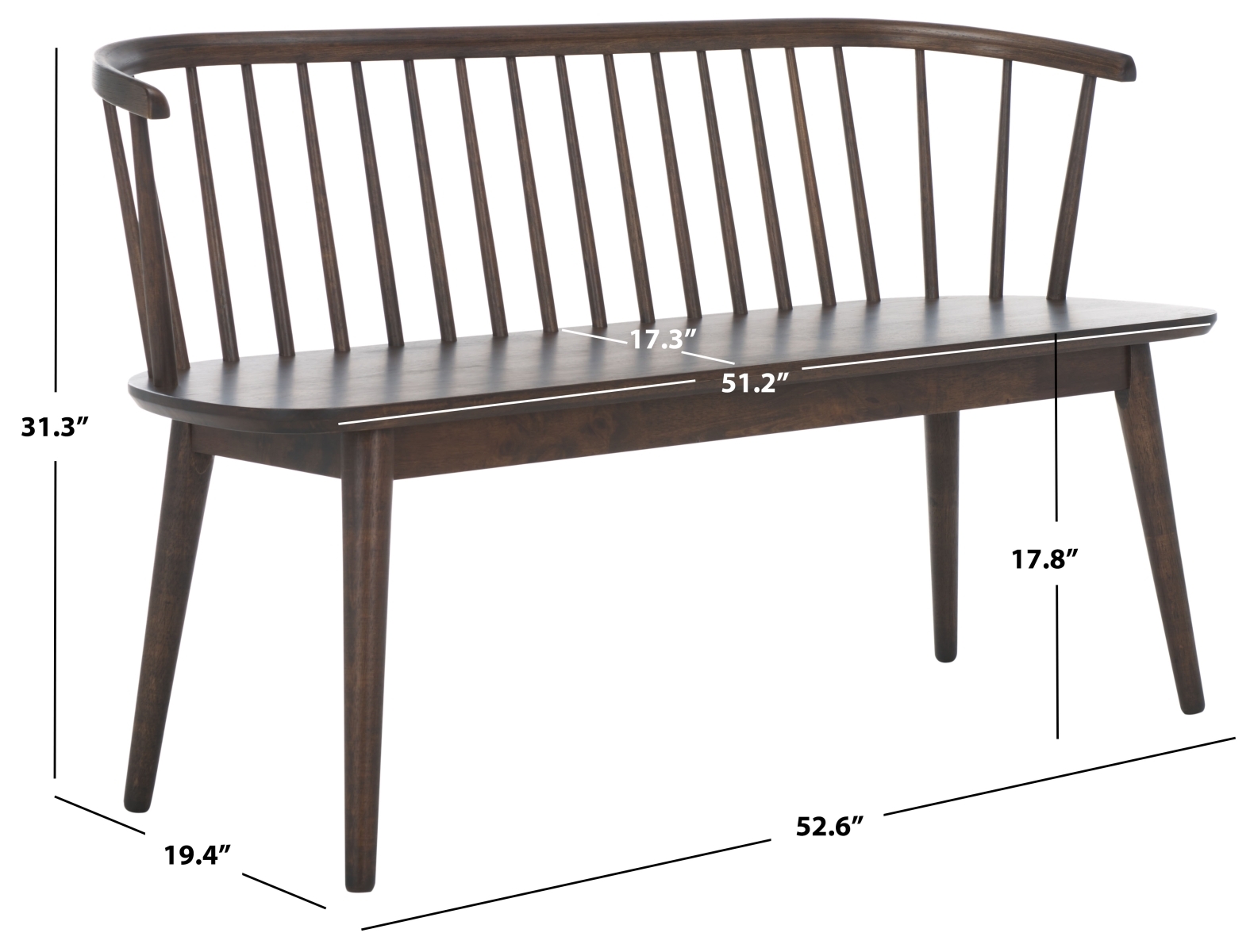 Blanchard Spindle Bench - Dark Walnut - Image 8