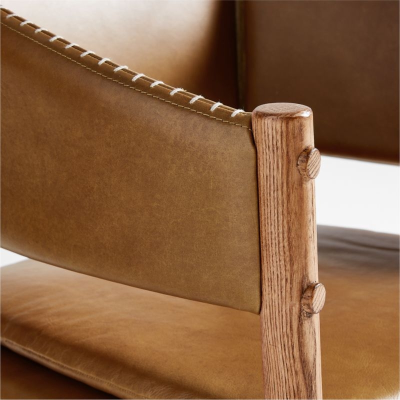 Clyde Brown Leather Dining Chair - Image 4
