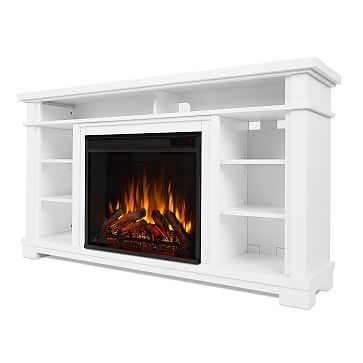 BELFORD ELECTRIC FIREPLACE-WHITE,Wood,White - Image 0
