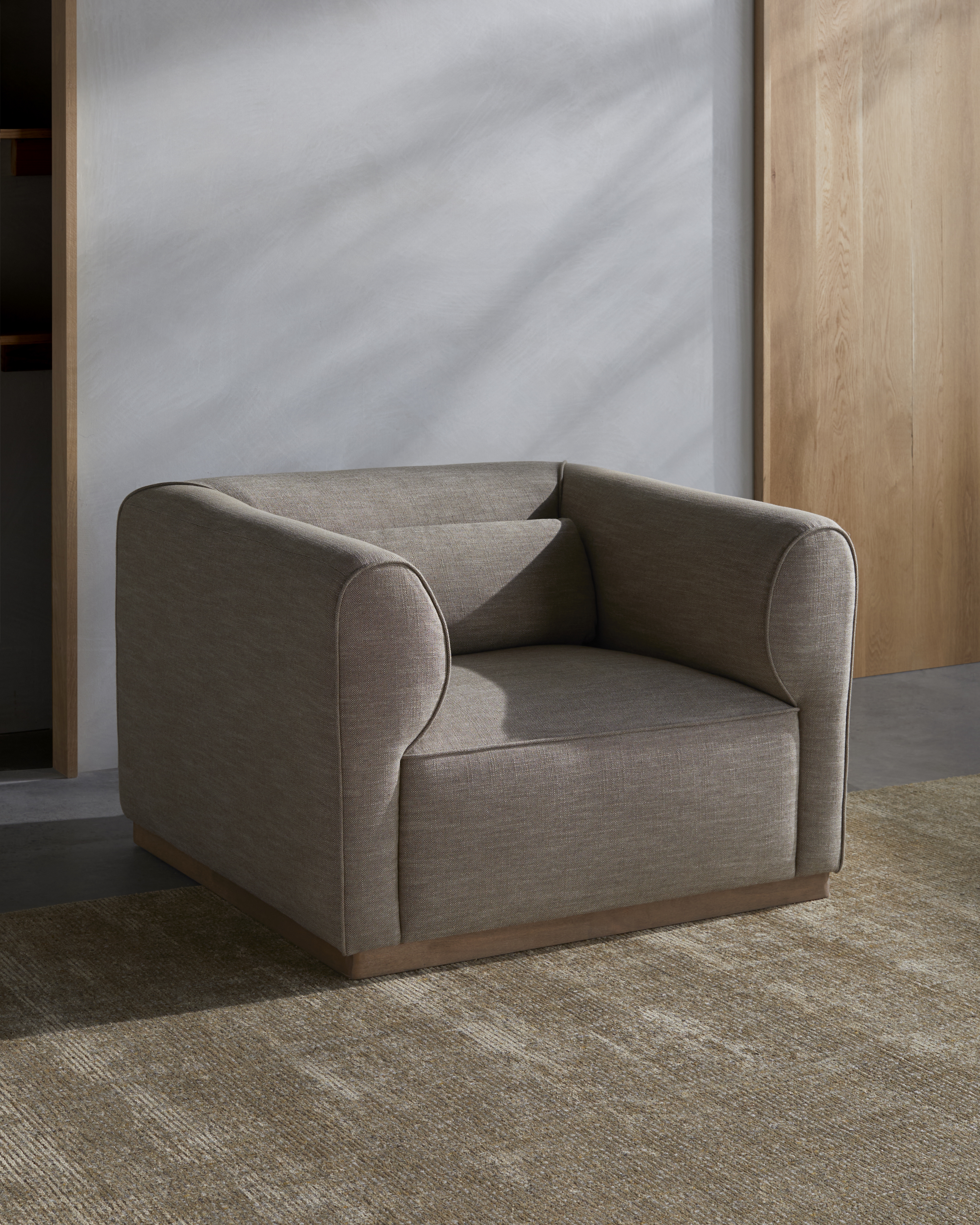 Moore Linen 28"H x 41"W x 41"D Accent Chair - Image 1