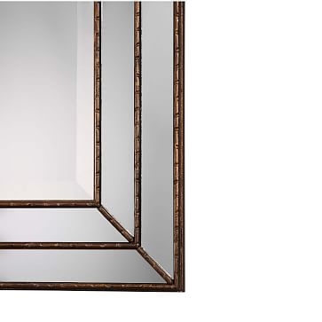 Stepped Frame Mirror, Silver - Image 1
