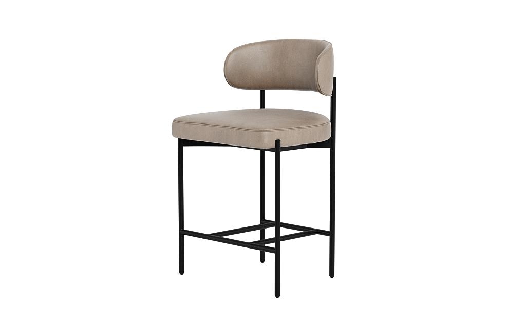 Hollis Leather Metal Framed Upholstered Counter Stool - Image 2
