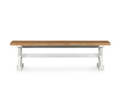 Hart Reclaimed Wood Dining Bench, Driftwood/Limestone White - Image 5