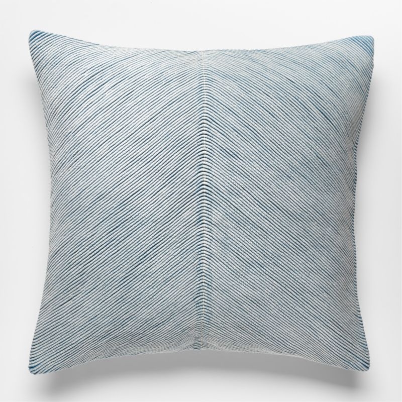 Convey Faded Denim Blue Throw Pillow With Down-Alternative Insert 23" - Image 5