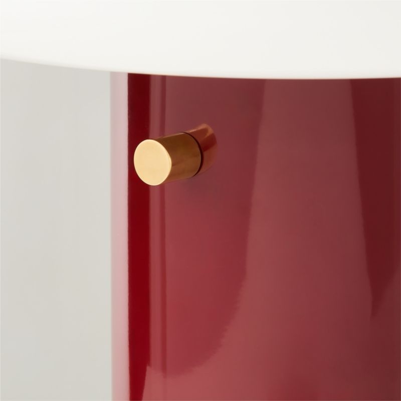 Pill High Gloss Oxblood Red Iron Table Lamp with Glass Shade by Bill Curry - Image 8