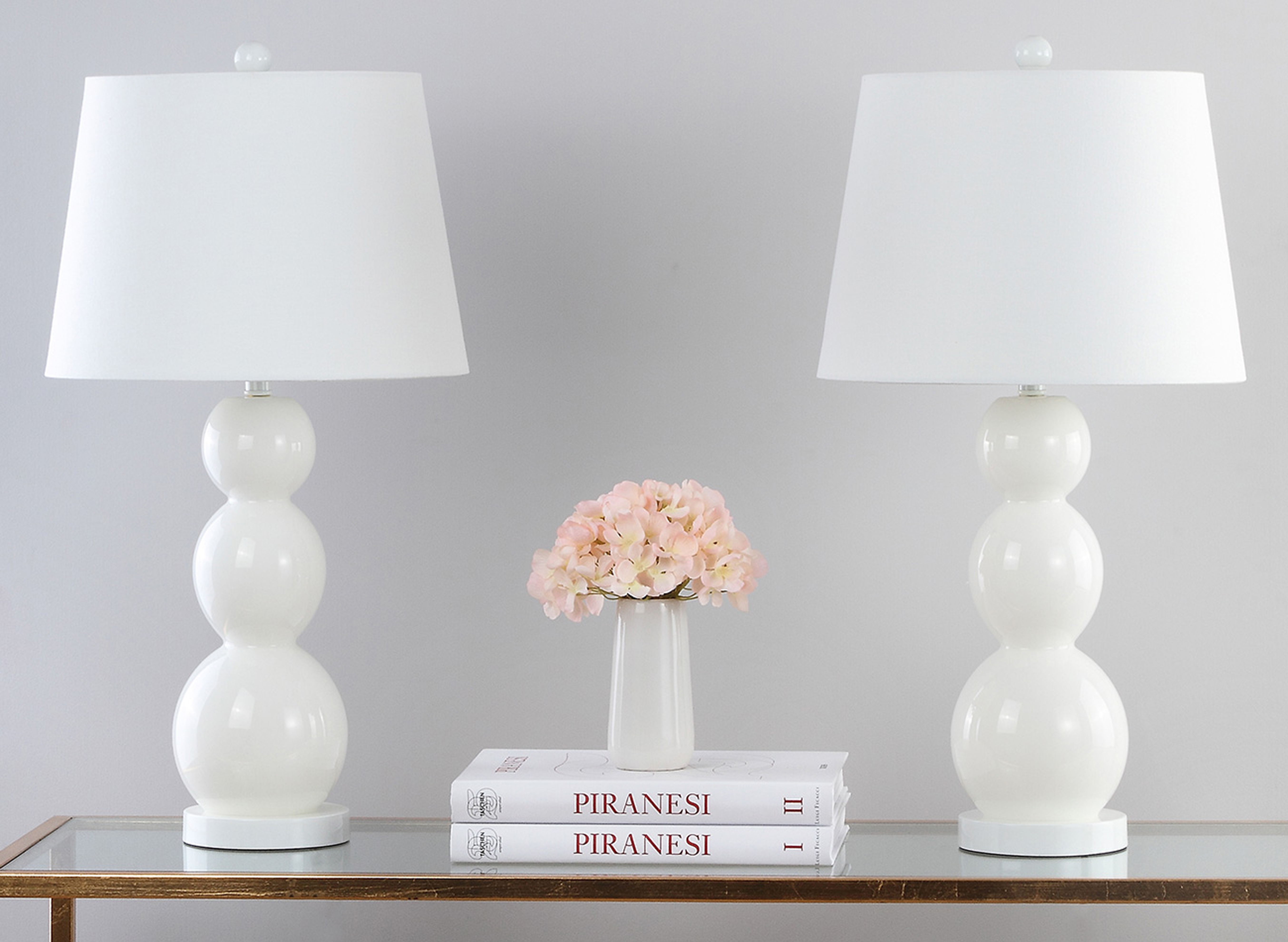 Jayne 26.5-Inch H Three Sphere Glass Table Lamp - White - Safavieh - Image 0