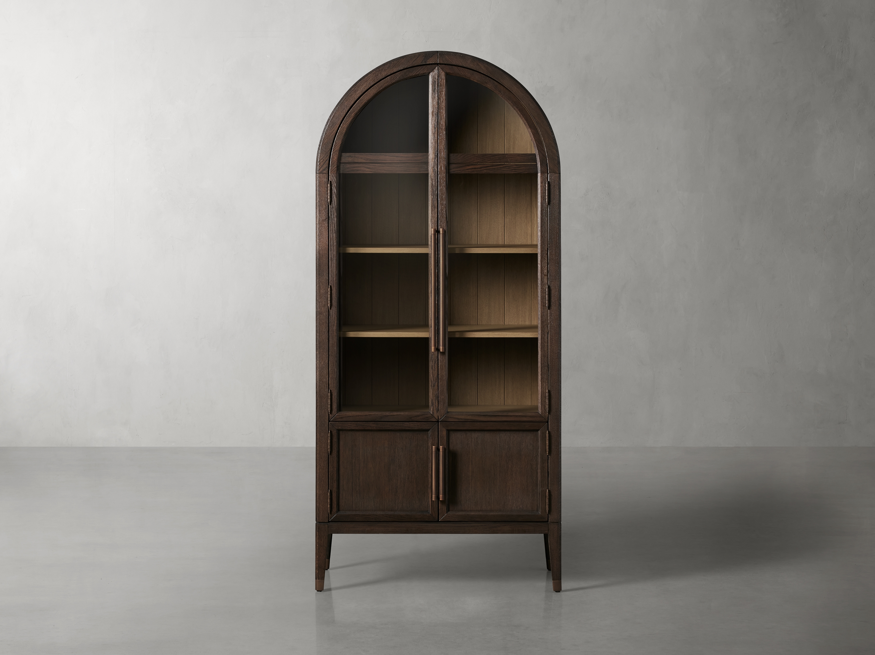 Hattie Glass Cabinet in Wood 36" Brown  Bahasa  - Image 0