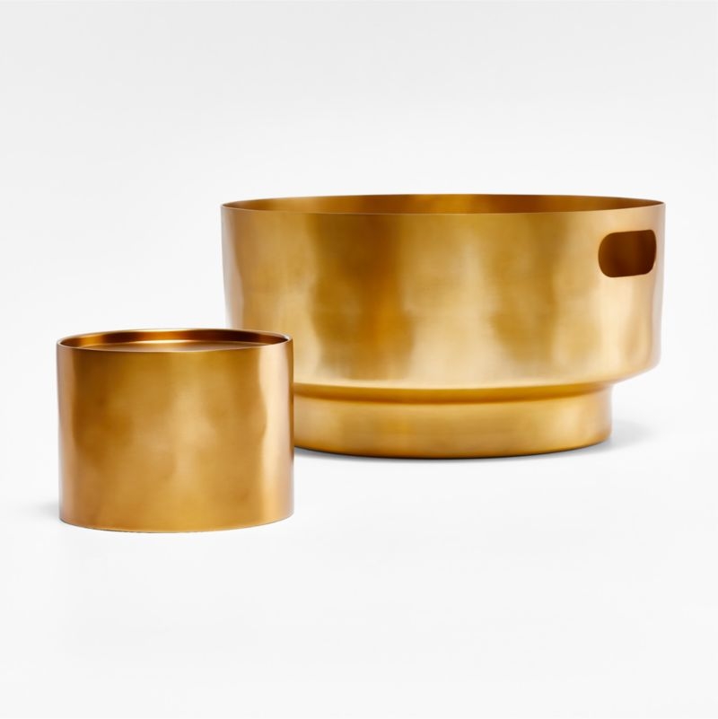Brass Sculpted Beverage Tub - Image 1