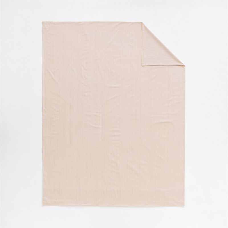 Cozy Cloud Organic Cotton Mini Stripe Reversible Elegant Pink Twin XL Duvet Cover - Image 4