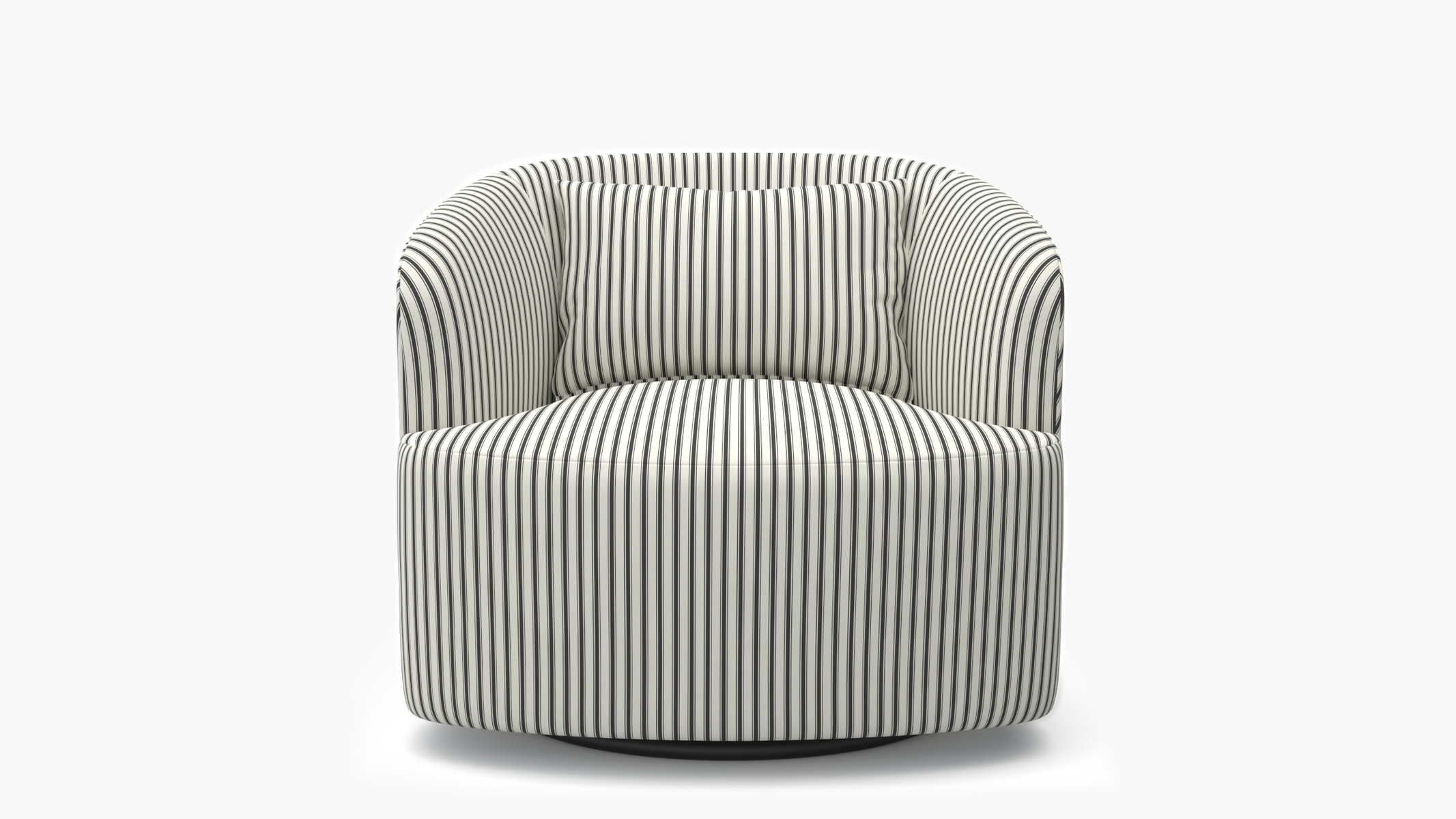 Deco Swivel Chair, Black Classic Ticking Stripe - Image 0