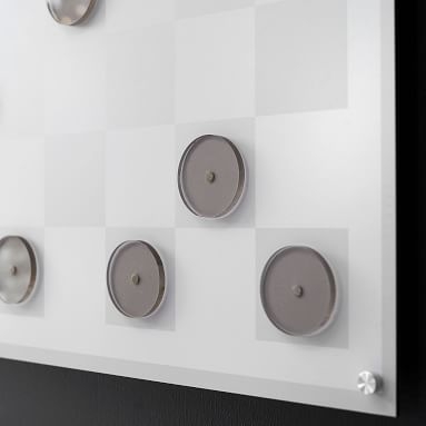 Wall Mounted Magnetic Checkers, Gray - Image 1