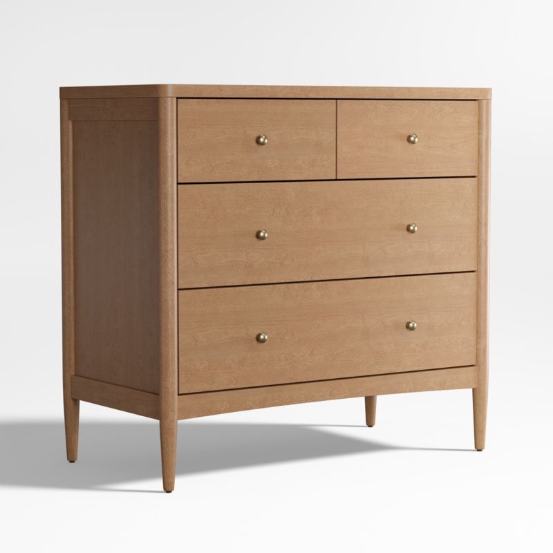 Hampshire Natural Brown Wood 4-Drawer Kids Dresser - Image 2