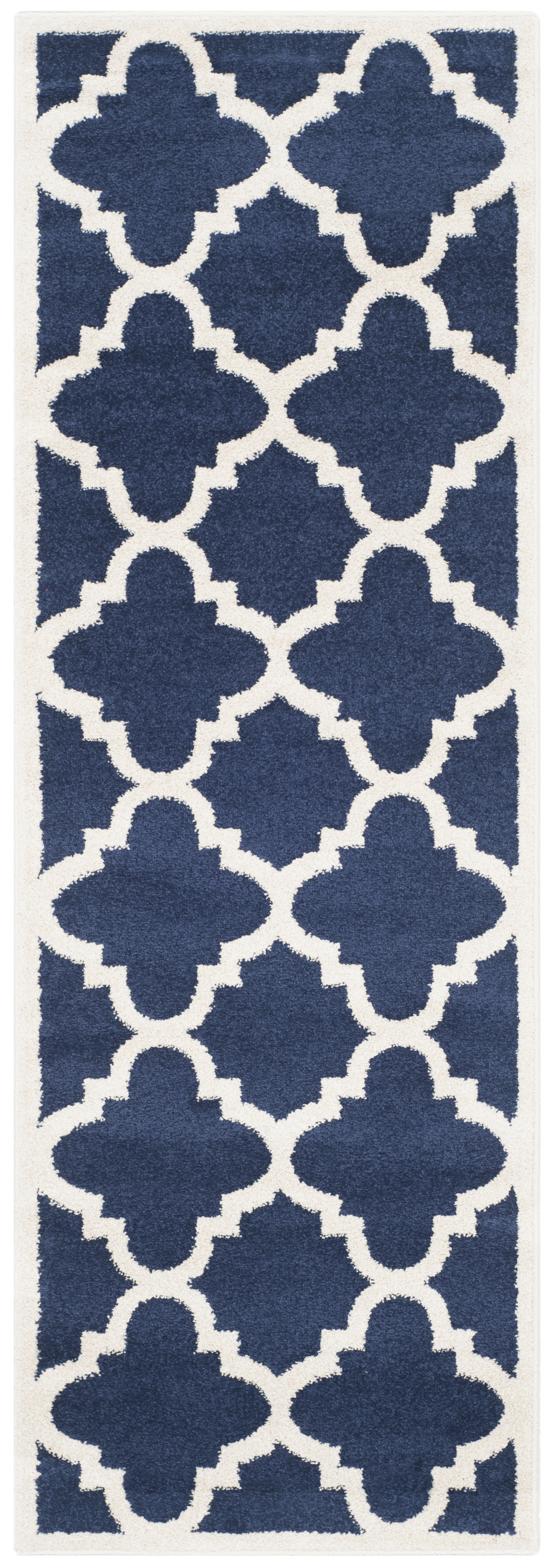 Arlo Home Indoor/Outdoor Woven Area Rug, AMT423P, Navy/Beige,  2' 3" X 7' - Image 0