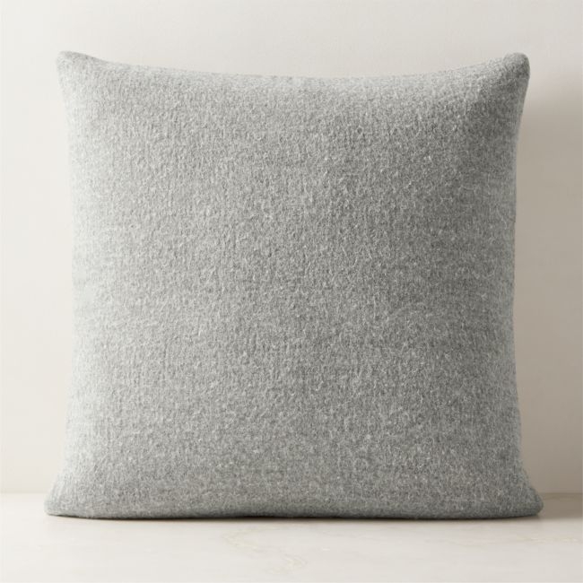 Tadeo Grey Boiled Wool Throw Pillow Cover 23"x23" - Image 0