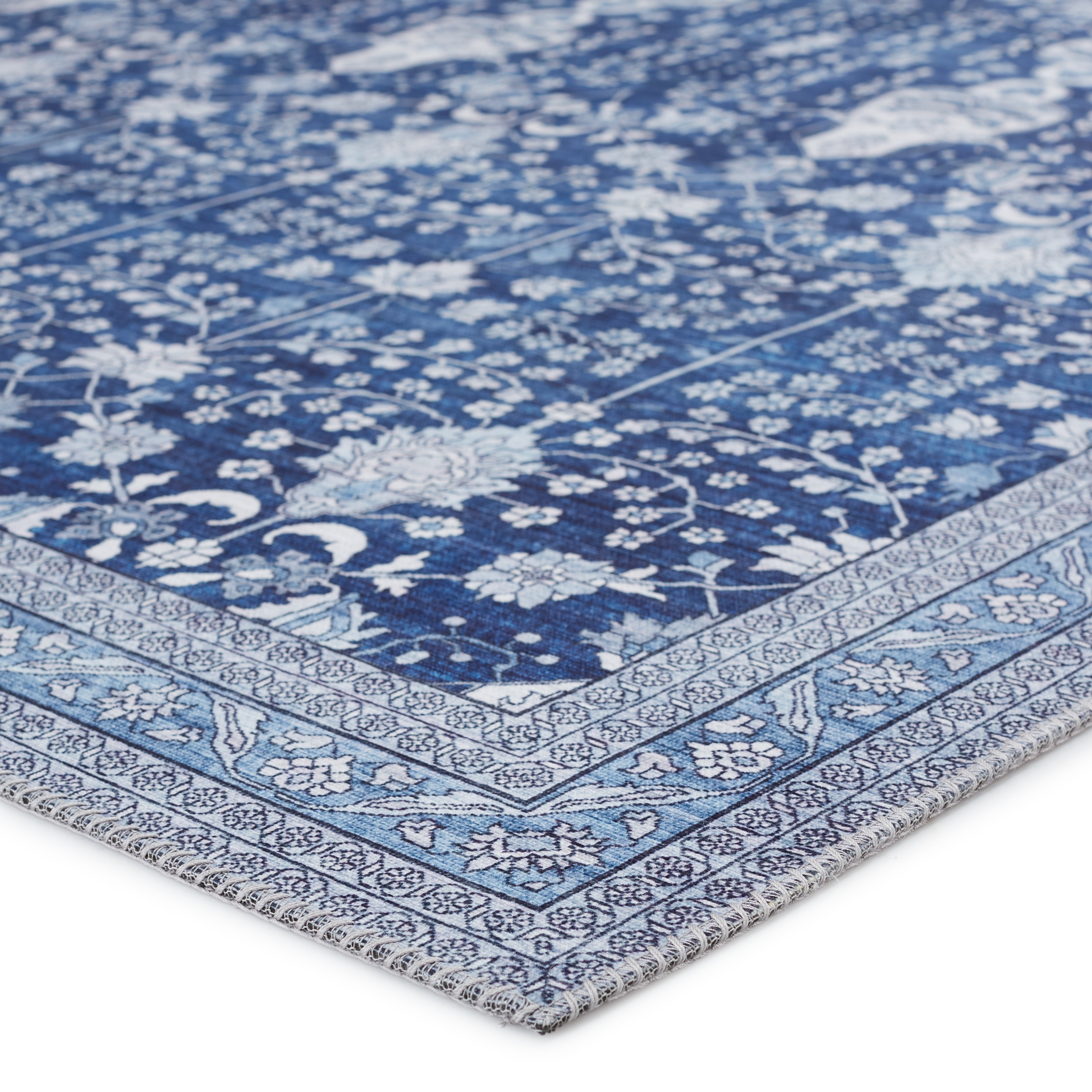 Vibe by Calla Oriental Blue/ White Area Rug (9'X12') - Image 1