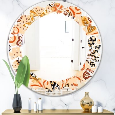 Leaves Indian Floral Batik III Cottage Americana Wall Mirror - Image 0