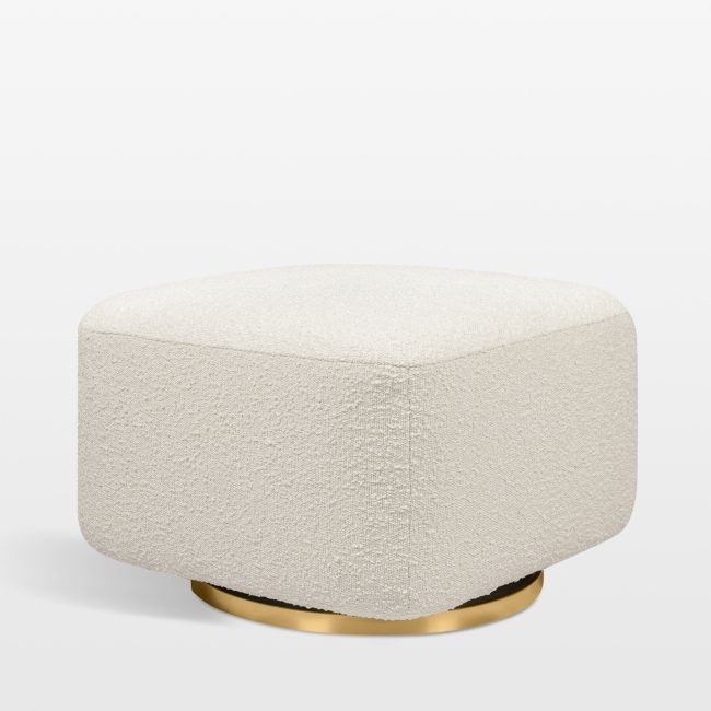 Babyletto Kiwi Ivory Boucle Nursery Gliding Ottoman - Image 0