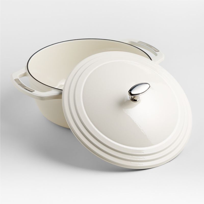 Lodge USA Enamel 7.5-Qt. Cast Iron Dutch Oven in Cloud White - Image 2