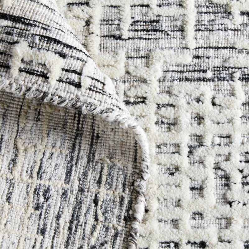 Montauban Wool Blend Handwoven White Area Rug 9'x12' - Image 2