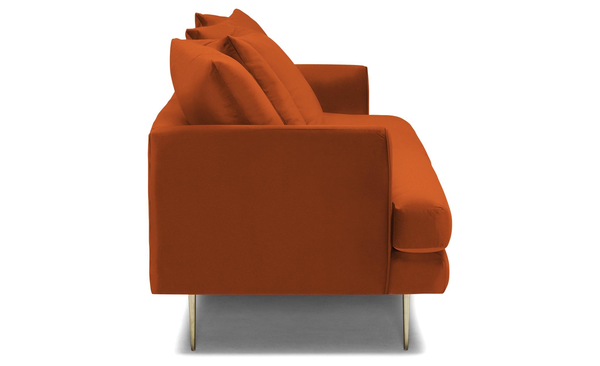 Orange Aime Mid Century Modern Sofa - Vibe Sunkist - Image 2
