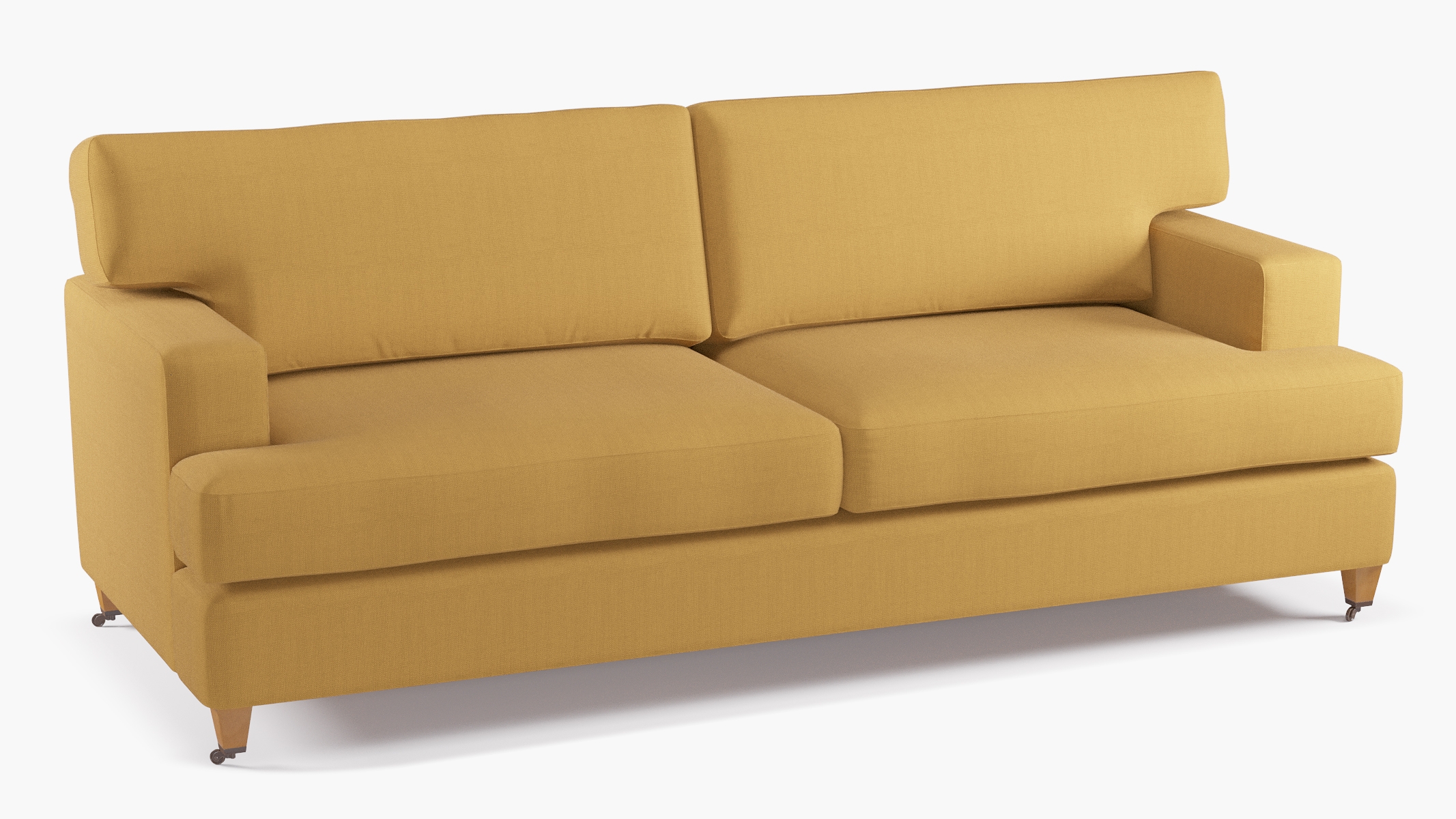 Classic Sofa, French Yellow Everyday Linen, Oak - Image 1