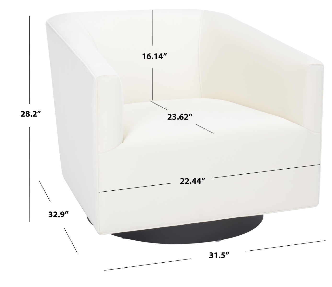 Birdie Accent Chair - Creme - Safavieh - Image 9