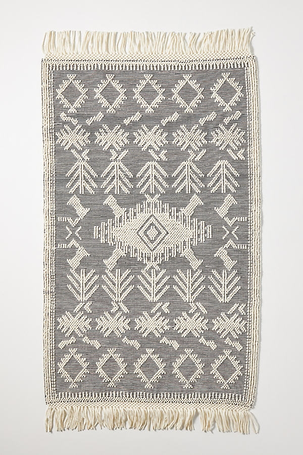 Hand-Tufted Lochan Bobble Rug By Anthropologie in Black Size 8 x 10 - Image 0
