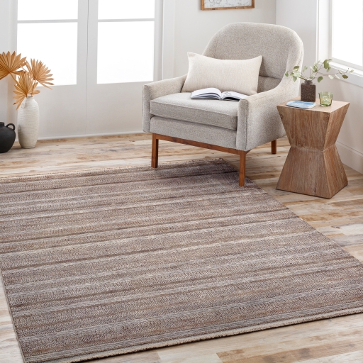 Eclipse Brown Indoor 9' x 12'4" Machine Woven Rug - Image 1
