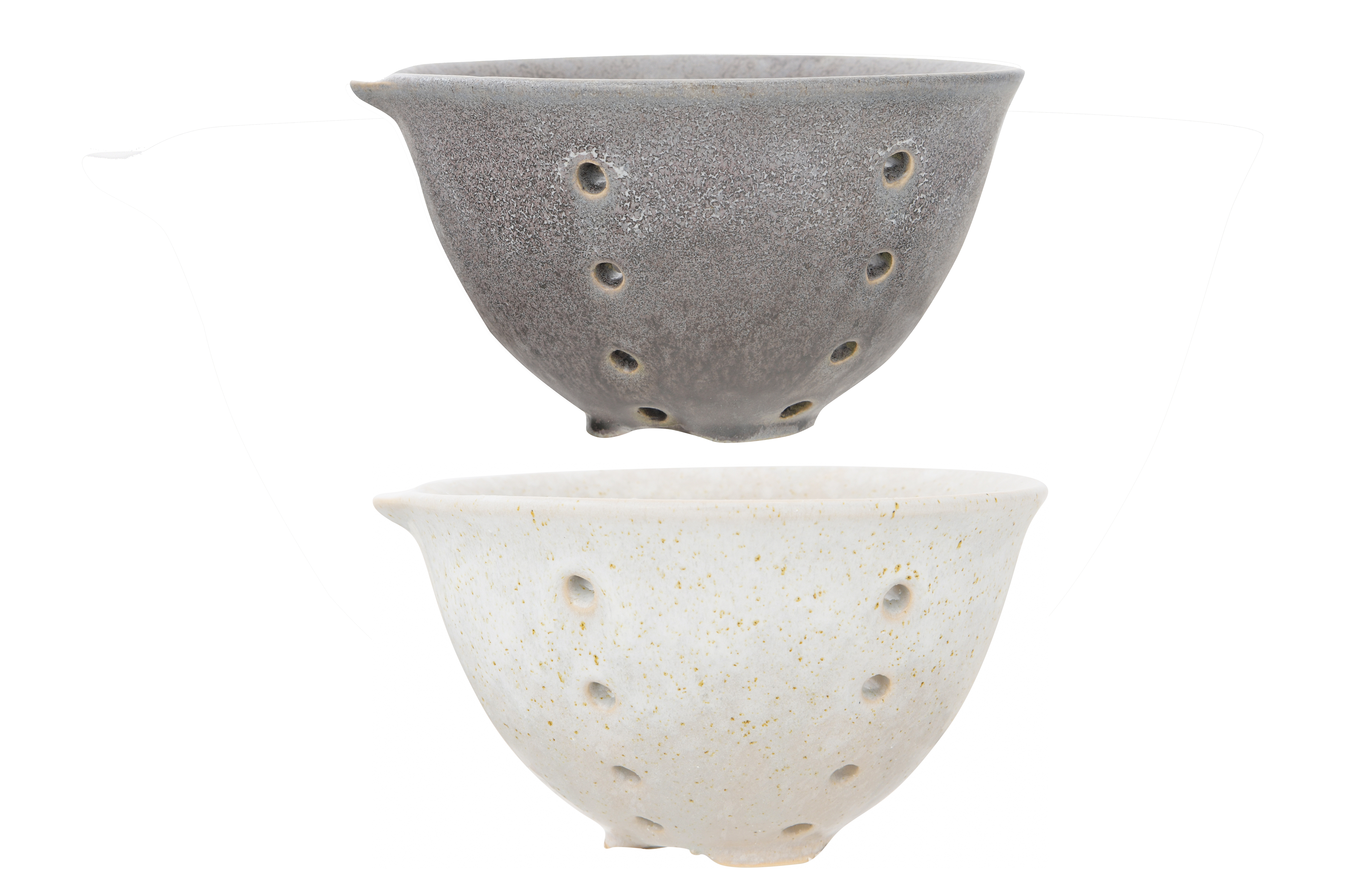 Round Stoneware Berry Bowls with Spouts & Reactive Glaze Finishes (Set of 2 Colors) - Image 0