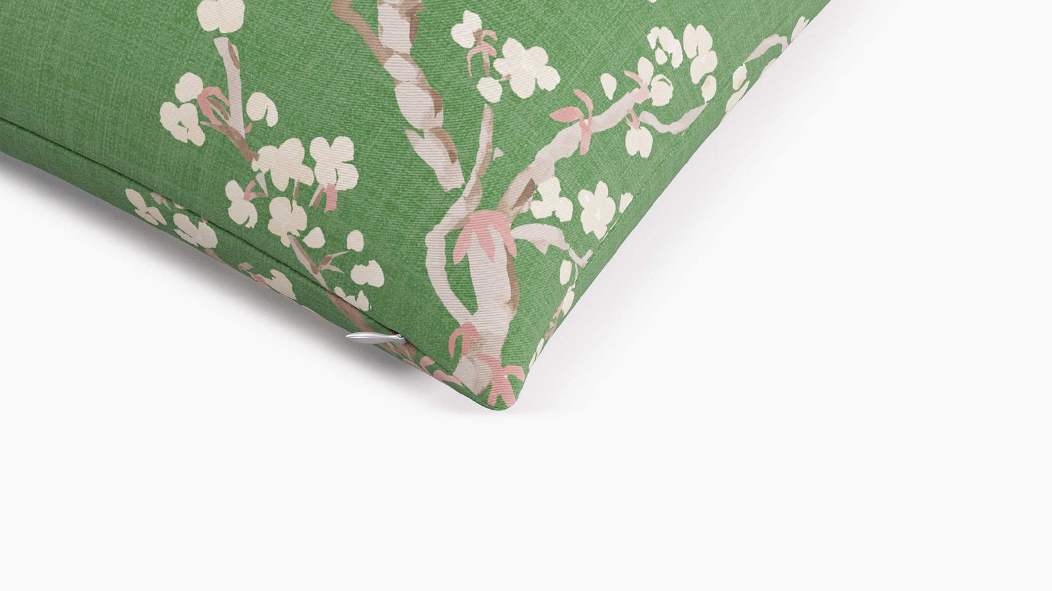 Throw Pillow 22", Jade Cherry Blossom, 22" x 22" - Image 1